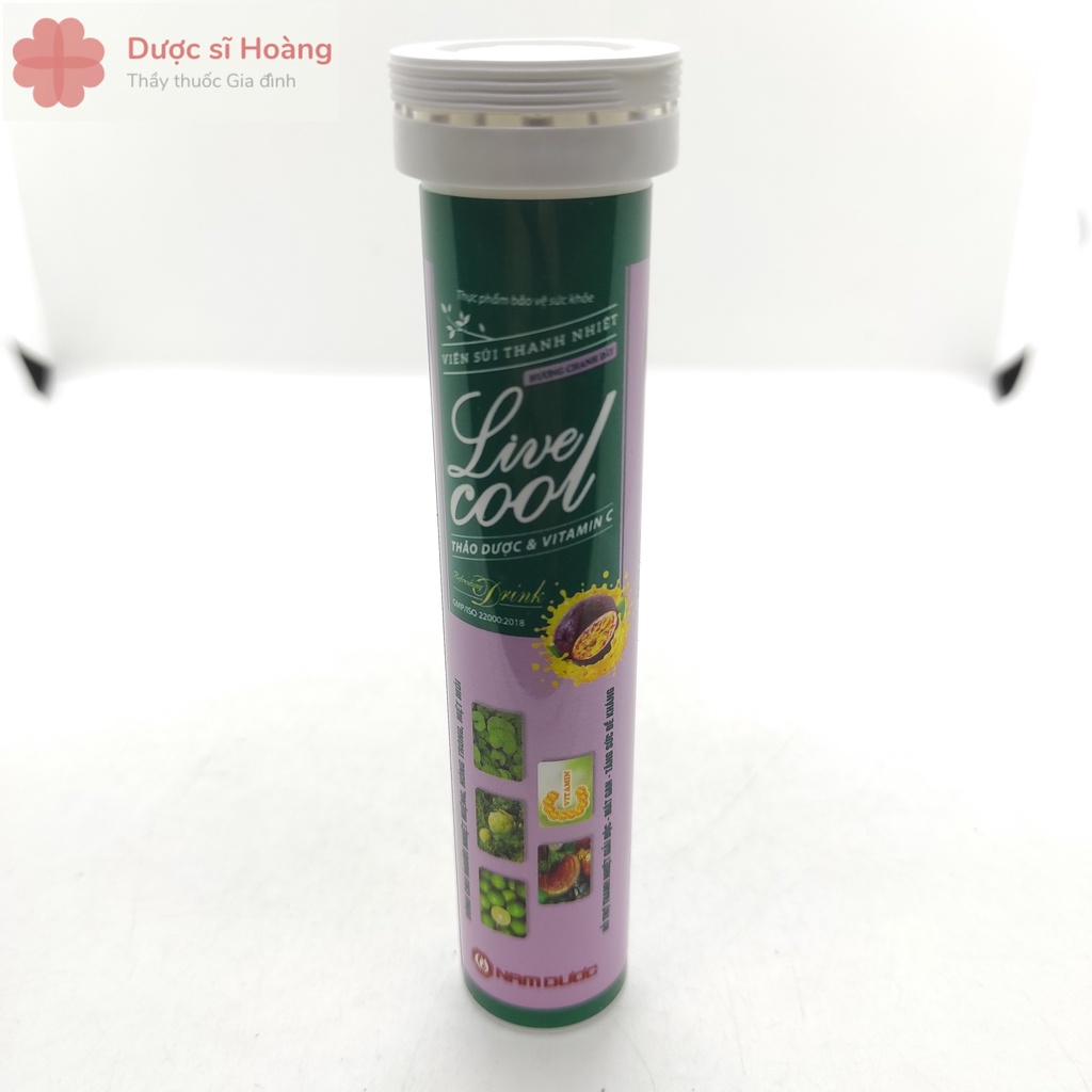 Viên sủi thanh nhiệt Livecool - Nam Dược - Dùng được cho người tiểu đường, ăn kiêng