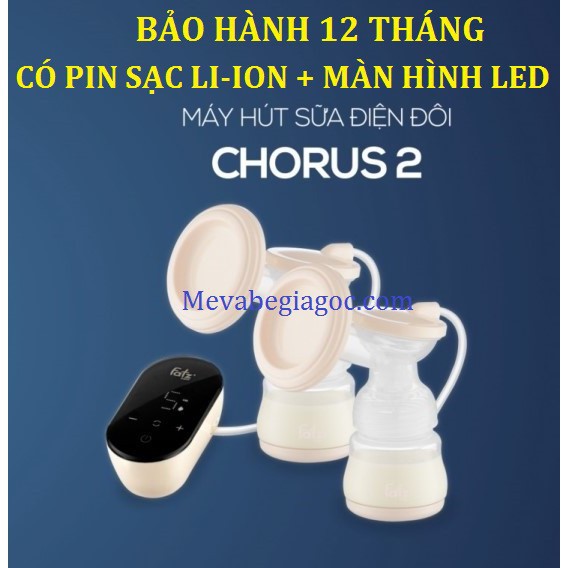 (Tặng 100 tăm bông trẻ Em) Máy hút sữa điện đôi có pin sạc Fatz Fatzbaby Resonance 3 - FB1160VN, Chorus 2 - FB1182MX