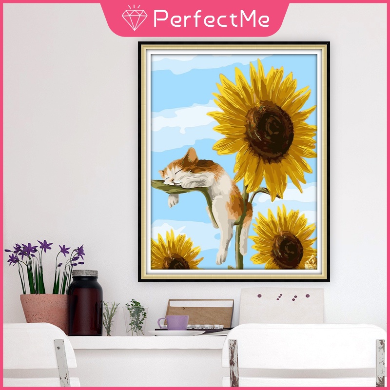 Bộ tranh sơn dầu 40x50cm tự làm họa tiết hoa trang trí nhà cửa