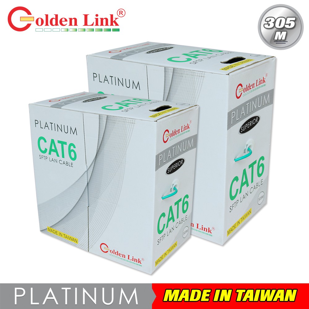 Cáp mạng Golden Link SFTP Cat6 Platinum 305m màu xanh lá