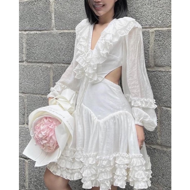 Đầm dự tiệc khoé eo tôn dáng tùng nhún bèo cực dễ thương | BigBuy360 - bigbuy360.vn