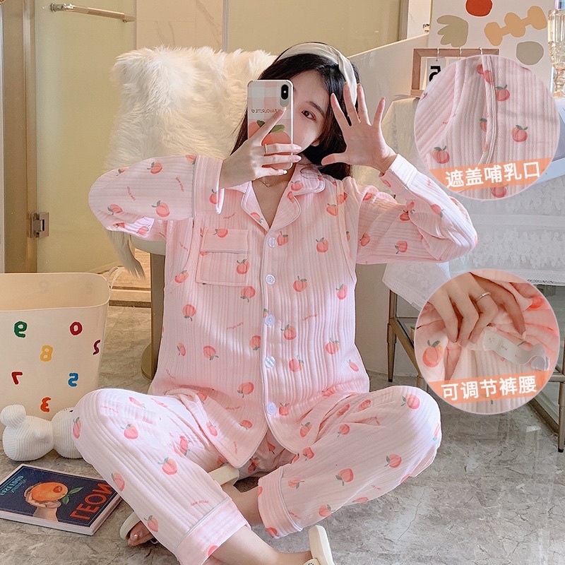 Bộ Pyjama Cotton Nỉ Dày Siêu Ấm Nữ Bầu Bí Thời Trang Đồ Ngủ Bạn Gái Cute Năng Động Dài Tay Quần Áo Mùa Đông Mã XĐN02 | BigBuy360 - bigbuy360.vn