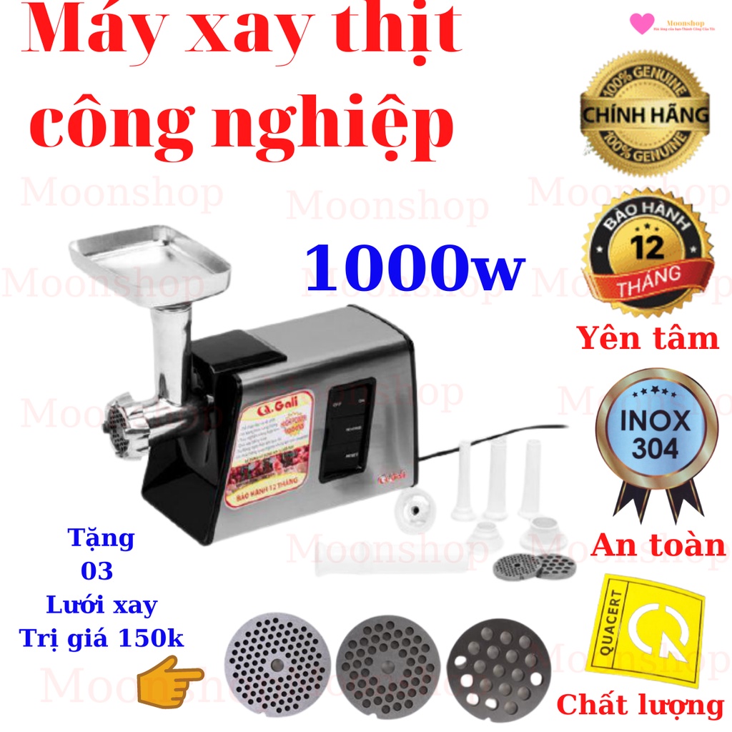 Máy Xay Thịt Công Nghiệp, Xay Cua Cá, Hàng Nhập Khẩu Chất Lượng Cao Của Gali, Motor Bằng Đồng 1000w, GL1902