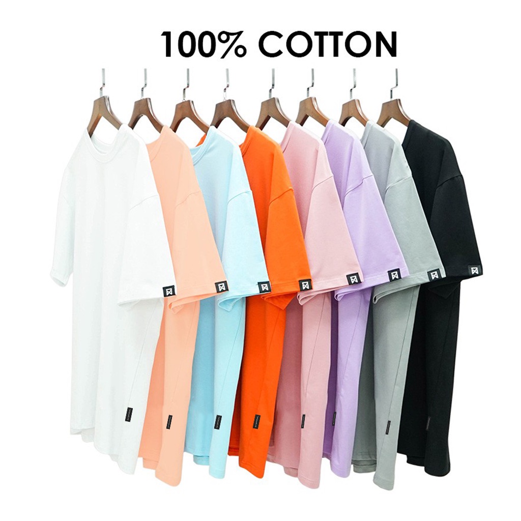 Áo thun trơn basic, Áo thun mỹ unisex nam nữ form rộng oversize chất liệu Cotton xuất xịn dày dặn 2 màu đen, trắng A2