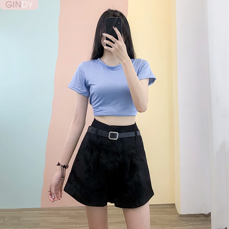 Quần short GINDY Basic cạp cao sang chảnh Q10002