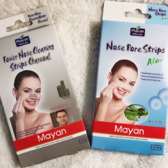 Miếng Dán Lột Mụn Mũi (Mụn Cám) Lô Hội, Than Hoạt Tính Mayan Hàn Quốc Hộp 4 Miếng | BigBuy360 - bigbuy360.vn