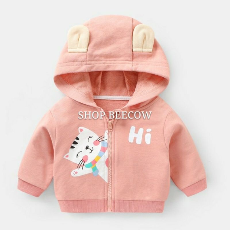 MẪU MỚI | ÁO KHOÁC HIHI TAI GẤU | CHẤT COTTON NỈ DA CÁ CHO BÉ TRAI VÀ GÁI 6-16KG | VIDEO THẬT | SHOP BEECOW