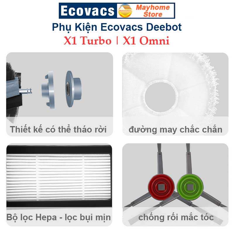 Phụ kiện Robot Ecovacs Ecovacs Deebot X1 Turbo, Ecovacs Deebot X1 Omni, Phụ Kiện Robot Hút Bụi Lau Nhà Ecovacs Deebot X1 | BigBuy360 - bigbuy360.vn