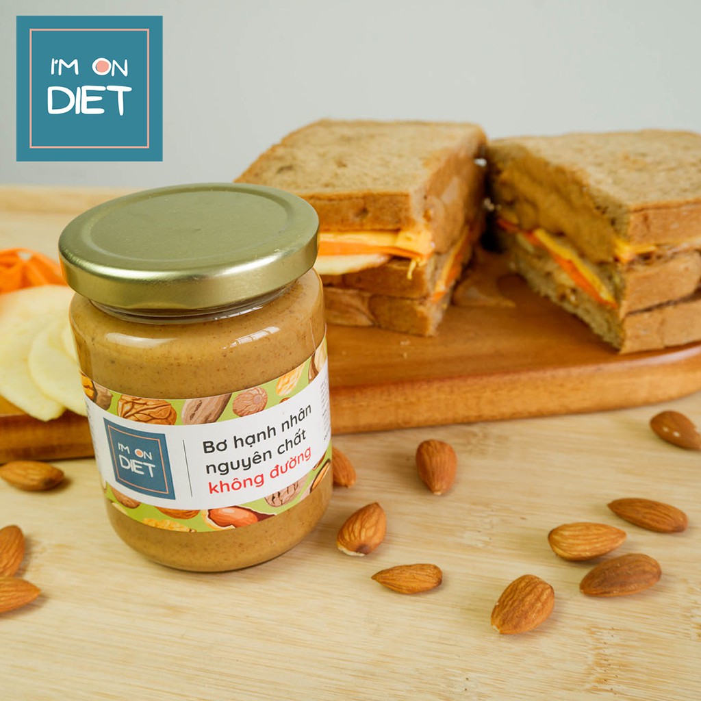 BƠ HẠNH NHÂN KHÔNG ĐƯỜNG NGUYÊN CHẤT [Sánh Mịn] | I'M ON DIET | 120g - 220g - 320g | Ăn Kiêng - Eat clean -  Ăn Chay | BigBuy360 - bigbuy360.vn