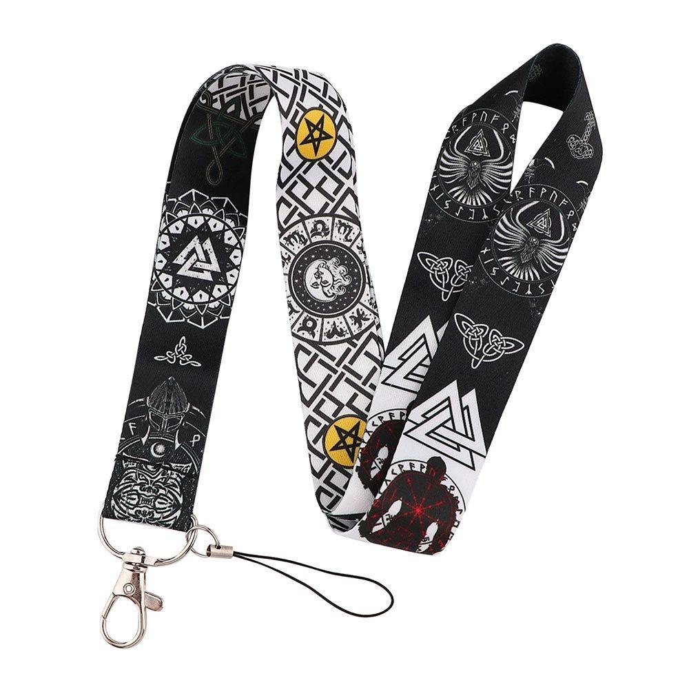 Dây Treo Thẻ Tên / ID / Máy Ảnh In Họa Tiết Viking Độc Đáo Tiện Dụng