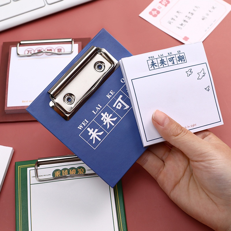 Bảng Kẹp Mini Kèm Giấy Ghi Chú Tiện Dụng Cho Văn Phòng