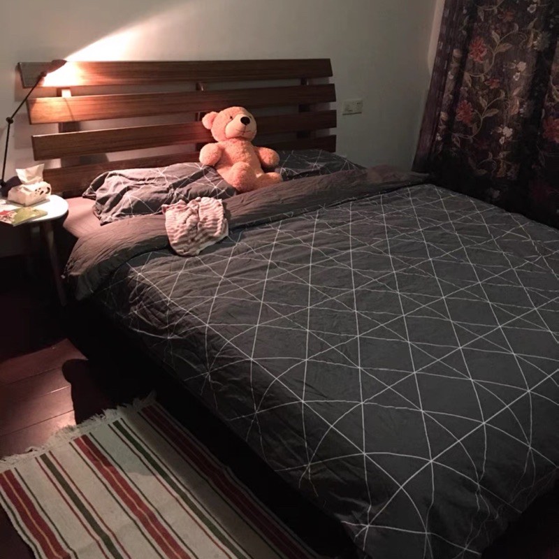 Set Chăn Ga Kẻ Chéo Bàn Cờ Xám Cotton Living Thoáng Mát Bền Đẹp (Shinbedding_store)