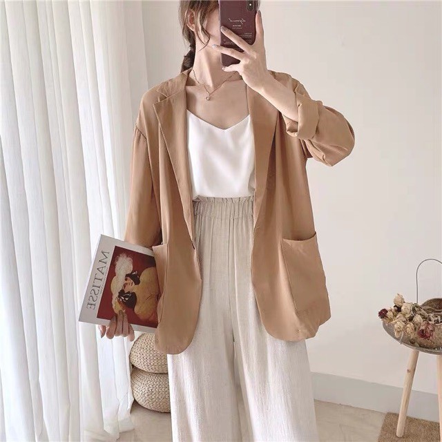 AY☇◐(Order) áo khoác blazer kaki