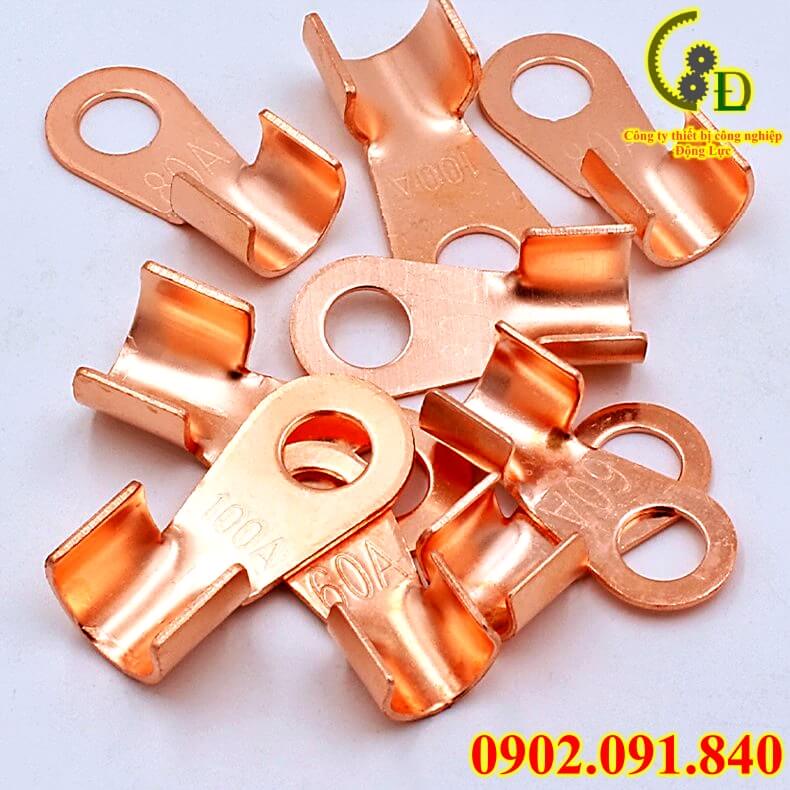 Đầu cos đồng đỏ, đầu cốt bấm dây điện nối bình ắc quy xe đạp điện, xe máy, cosse (cót) OT-40A-50A