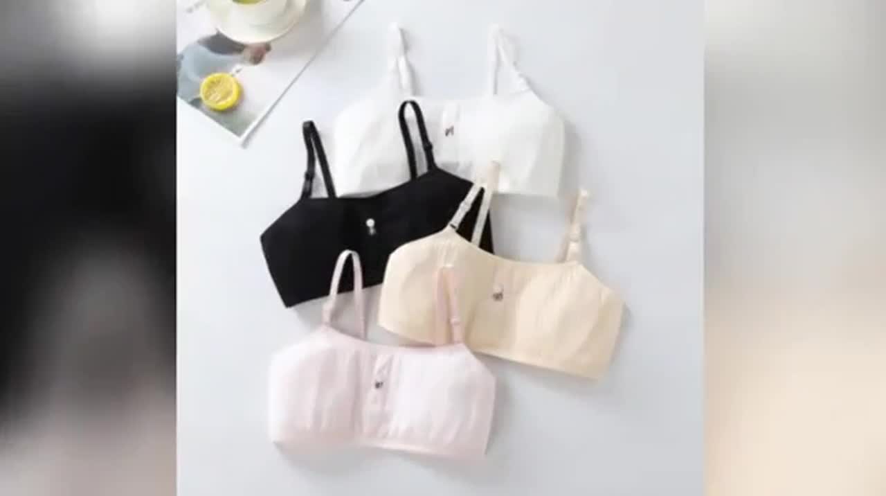 Áo lót cotton mềm trơn màu thiết kế dây dễ điều chỉnh dành cho bé | BigBuy360 - bigbuy360.vn