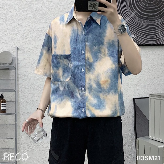Áo sơ mi nam nữ Hàn Quốc cao cấp dáng rộng tay lỡ Shirt Loose R3SM21