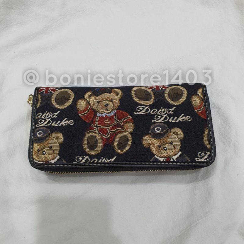 Ví Nữ Dài Nhiều Ngăn Đựng Tiền Đựng Điện Thoại Có Khóa Kéo In Hình Gấu Dễ Thương