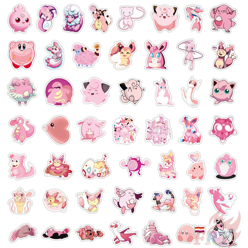 Bộ 50 Miếng Dán Hình Pokemon Go Series 01 Dễ Thương