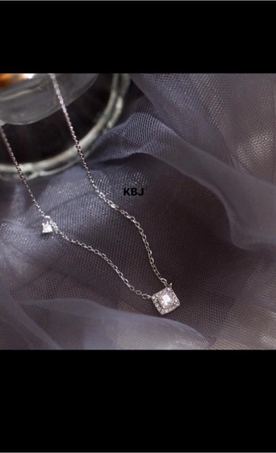 DÂY CHUYỀN MẶT ĐÁ VUÔNG LIỀN SANG CHẢNH - TRANG SỨC BẠC S925