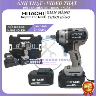 Máy siết bulong hitachi 20v, loại không chổi than 3 đèn led trợ sáng