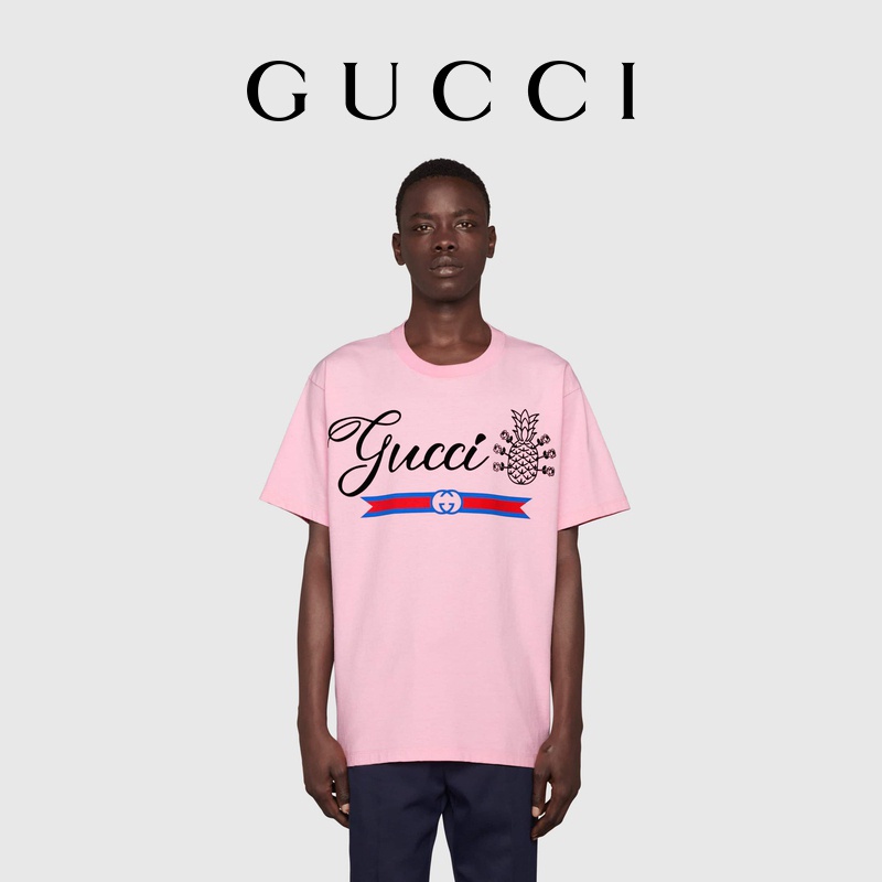 Áo Thun Cotton Gucci Họa Tiết Quả Dứa
