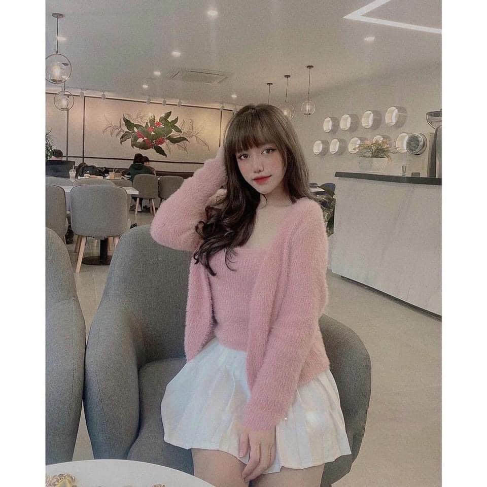 Set Áo Khoác Len Cadigan Kèm Áo Hai Dây Phong Cách Hàn Quốc Chamia | BigBuy360 - bigbuy360.vn