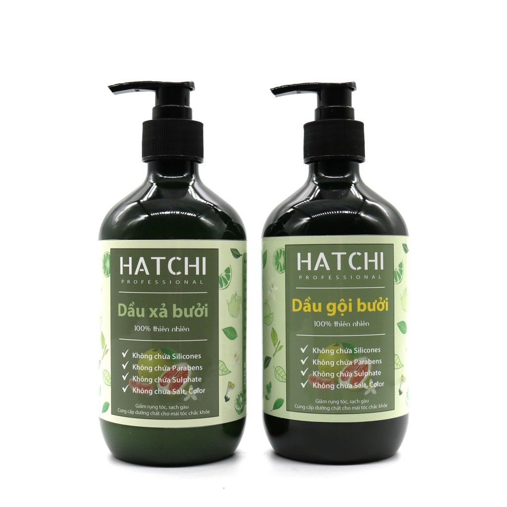 Bộ Dầu Gội Xả Thảo Dược Ngăn Ngừa Hư Tổn Và Gãy Rụng Hữu Cơ Organic Hatchi 500ml