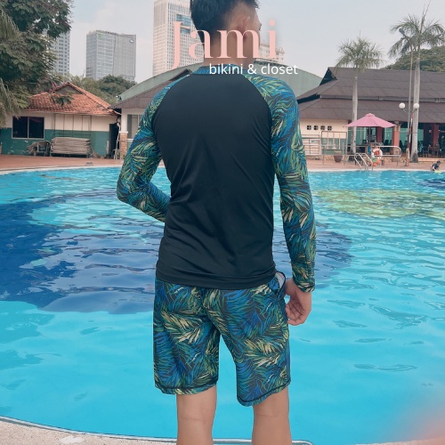 ĐỒ BƠI ĐÔI COUPLE NAM NỮ TAY DÀI QUẦN ĐÙI CAO CẤP hoạ tiết mùa hè đi biển tay dài Jami - cp107