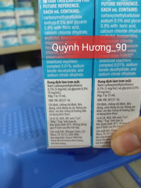 Dung dịch nhỏ mắt OPTIVE 15ml dành cho mắt khô mỏi