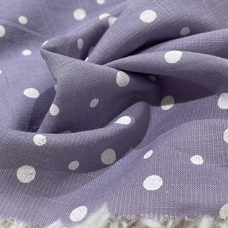 Vải Xô Hoạ Tiết Chấm Bi Cao Cấp mềm mại nhà Lavie thấm hút mồ hôi tốt, vải may quần áo, khăn