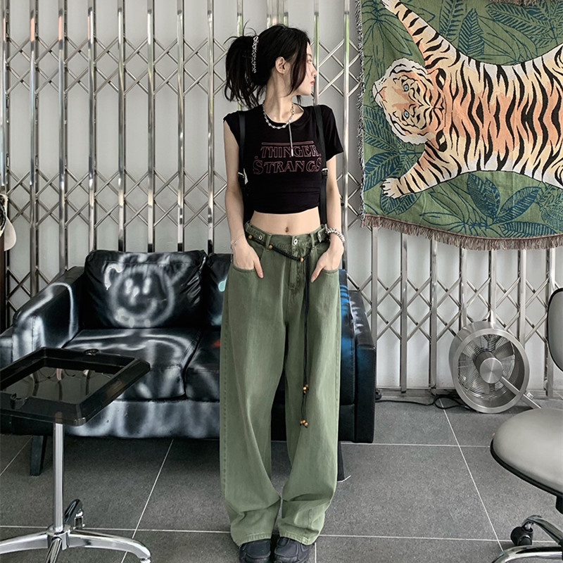 Quần Jean Nữ Lưng Cao Ống Rộng