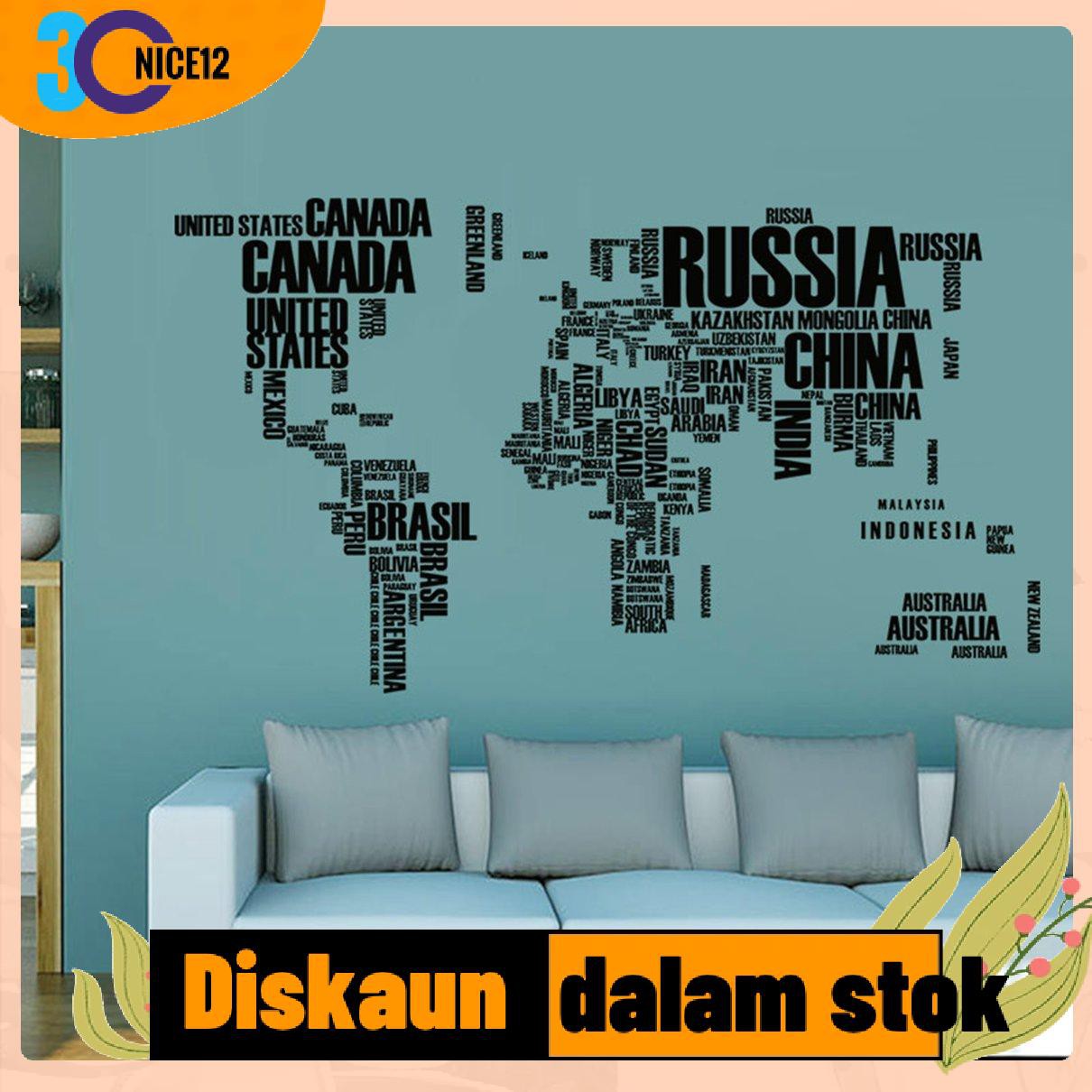 Decal Dán Tường Hình Bản Đồ Thế Giới