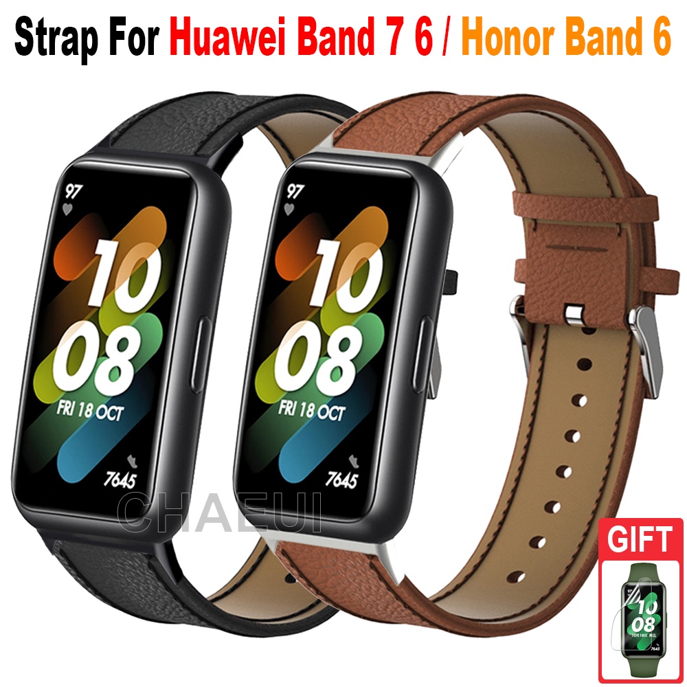 Dây Đeo Da Thay Thế Cho Đồng Hồ Thông Minh Huawei Band 7 6 / Honor Band 6