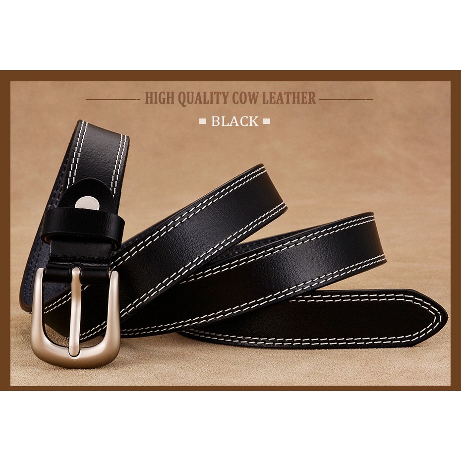 Thắt Lưng Da Bò 2.3Cm Chất Lượng Cao Có Khóa Cài Thời Trang Cho Nữ