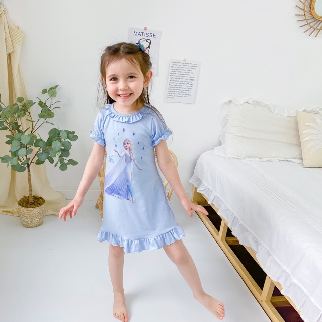 Đầm Elsa Cotton 4 Chiều Bé 2 đến 7 tuổi