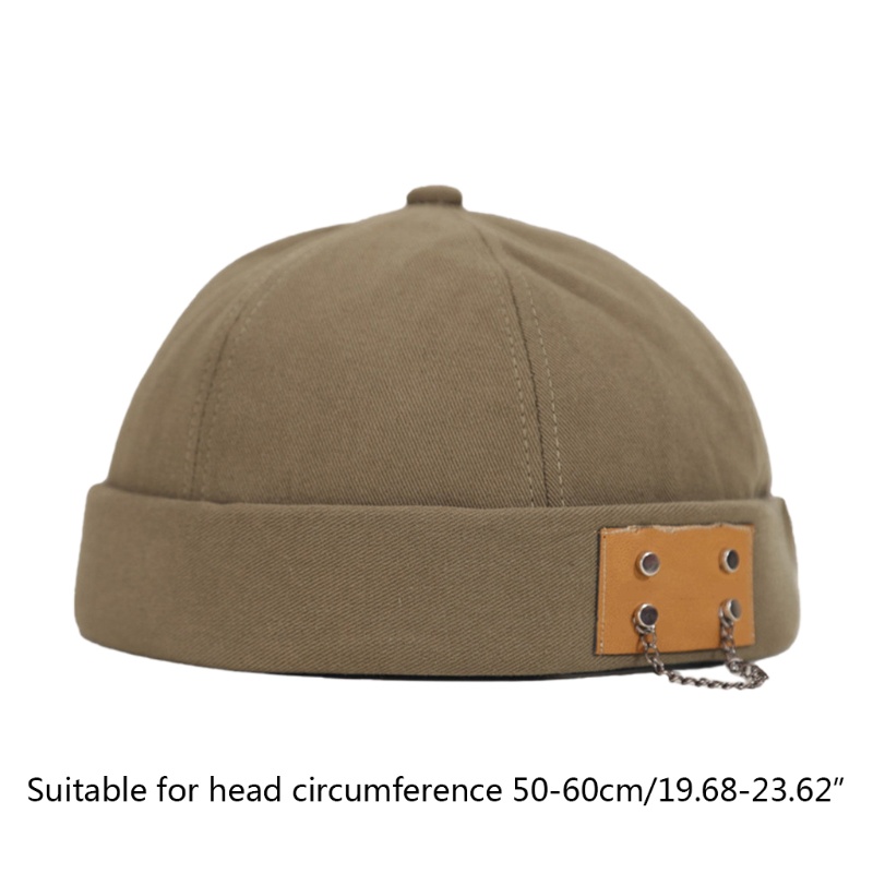 Mũ Beanie Cotton Thoáng Khí Không Vành Kèm Miếng Dán Trang Trí