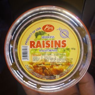 Nho khô vàng 180g ( đóng hộp nhựa tròn)