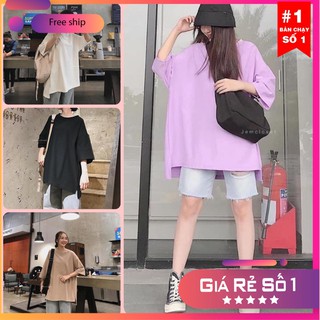 Áo Xẻ Tà ❤️ BASIC ❤️ Áo Thun Tay Lỡ Trơn Kiểu Xẻ Tà Mới Lạ
