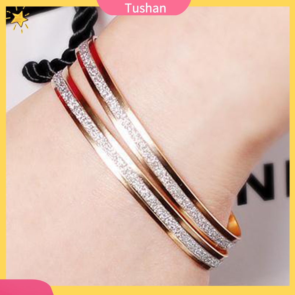 TUSH_1Pc Minimalist Frosted Bangle Bracelet Party Jewelry Women Valentine Day Gift