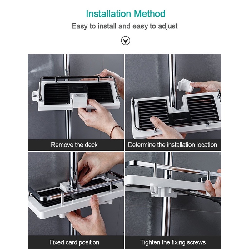 Giá Đỡ Đầu Vòi Hoa Sen / Dầu Gội Màu Đen Tiện Dụng