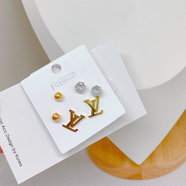 Bộ 3 Đôi Bông Tai Nữ Titan Ko Đen TT 4070