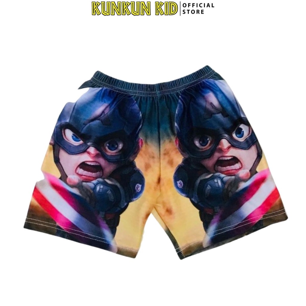 Quần áo trẻ em thun lạnh in hoạt hình siêu anh hùng captian Kunkun Kid BL200 - Đồ bộ bé trai size đại từ 10-40kg