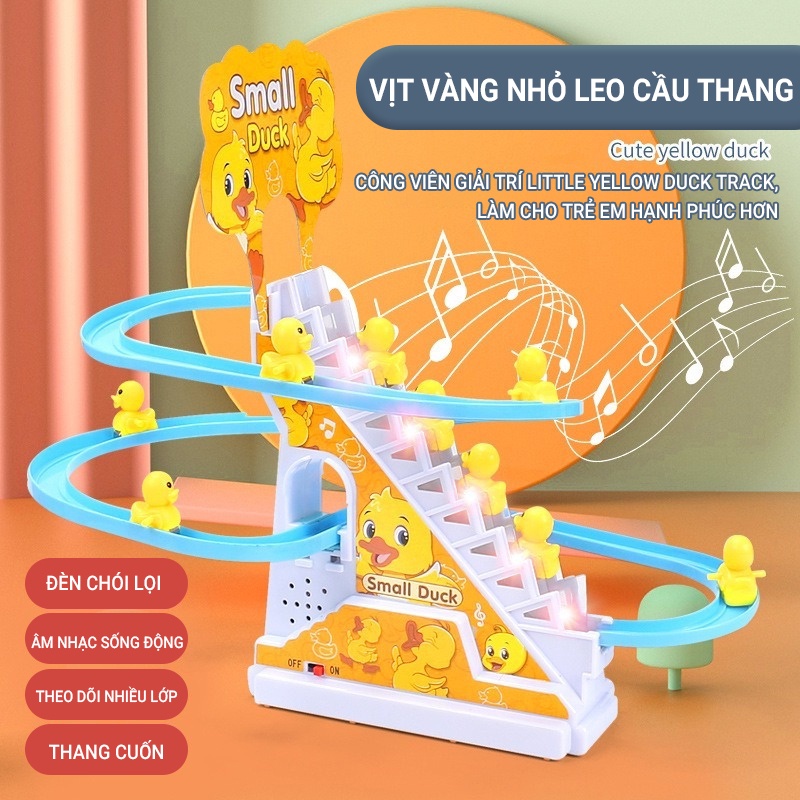 Bộ Đồ Chơi Lắp Ráp Đường Ray Trượt Cầu Thang Hình Chú Vịt Có Nhạc Dành Cho Trẻ Em GYLMY51