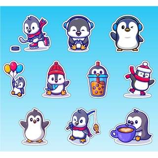Bộ 10 Sticker ủi nhiệt - Tem Ủi Nhiệt Hình chim cánh Cụt