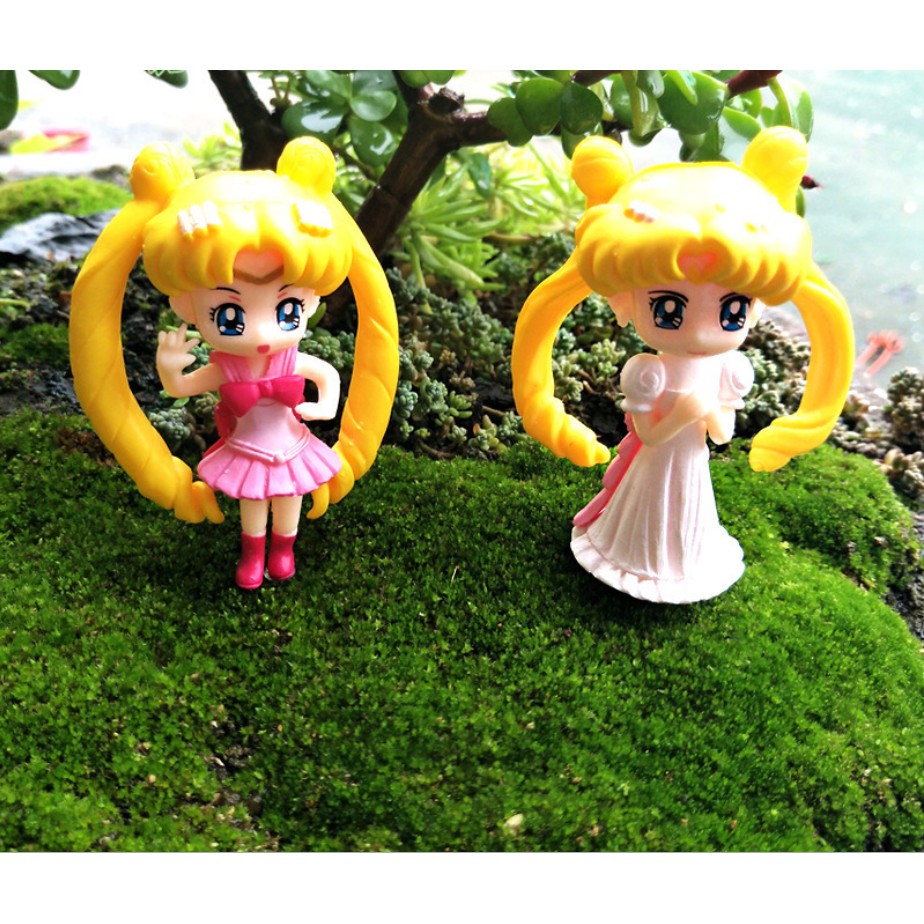 Mô hình thủy thủ mặt trăng Sailor Moon trang trí bánh, tiểu cảnh, bonsai (bán lẻ từng mẫu)