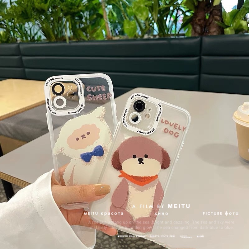 Ốp điện thoại trong suốt in hình chú cừu dễ thương dành cho iPhone 13pro max 12 11 XR 8P