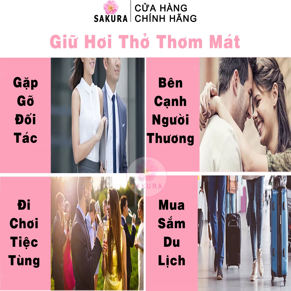 Xịt thơm miệng Heyxi Bac Hà Xịt thơm miệng sát khuẩn giữ lâu mùi thơm Sakura H2