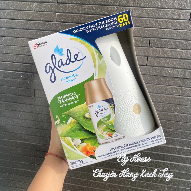 Máy xịt thơm phòng tự động Glade mẫu mới , xịt thơm phòng tự động hương dịu nhẹ, 9 mùi lõi thay thế 269ml