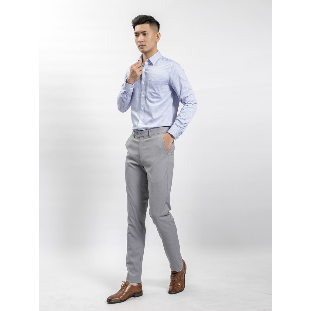 Áo Sơ Mi Nam Dài Tay ARISTINO ALS59408 Somi Công Sở Cao Cấp Màu Xanh Kẻ Sọc Thang Nhỏ Vải Sợi Tre Dáng Suông Có Túi | BigBuy360 - bigbuy360.vn