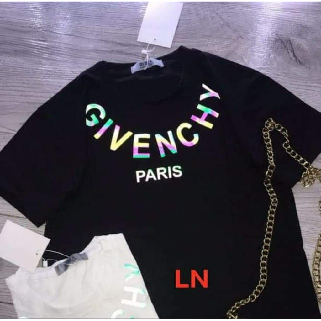 Áo Thun nam cổ tròn hoạ tiết chữ GIVEN.CHY òng cổ phản quang có video kèm ảnh thật